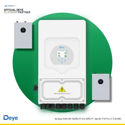 Deye SUN-6K-SG05LP1-EU-AM2-P + 2x SE-F12 Pro-C 11.8 kWh | ESS SET