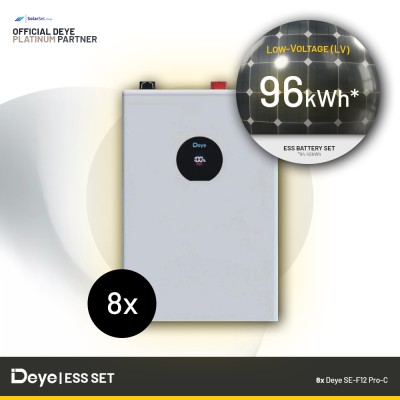 96 kWh Low-Voltage ESS Battery Set - Deye SE-F12 Pro-C (8x 11.8 kWh)